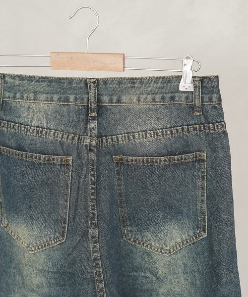 Shoowtime ジーンズ Vintage wash wide flare denim pants