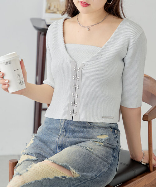 「TODAYFUL」 ニットアンサンブル FREE ベージュ レディース TODAYFUL - 【美品】TODAYFUL アシンメトリーアンサンブルニット