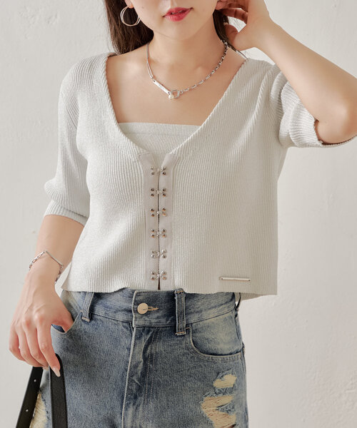 「NATURAL BEAUTY BASIC」 ニットアンサンブル FREE ベージュ系その他 レディース NATURAL BEAUTY BASIC 「NATURAL BASIC」 ニットアンサンブル