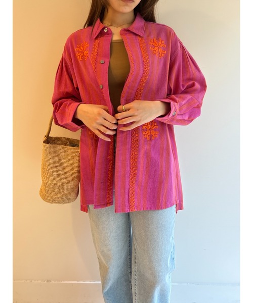 その他 sara sara mallika ブラウス シャツ WIDE STRIPE EMB SHIRT