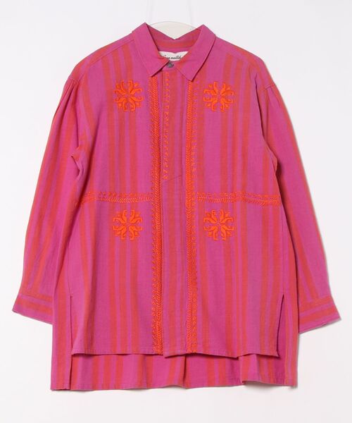 その他 sara sara mallika ブラウス シャツ WIDE STRIPE EMB SHIRT