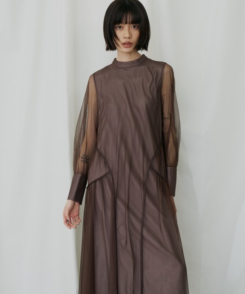 【ANDRESD】 piping tulle dressパイピングチュールドレス ANDRESD ドレス パイピングチュールドレス / piping tulle dress