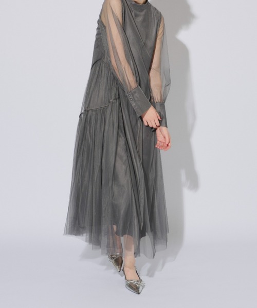 【ANDRESD】 piping tulle dressパイピングチュールドレス セール】piping tulle dress パイピングチュールドレス（ドレス
