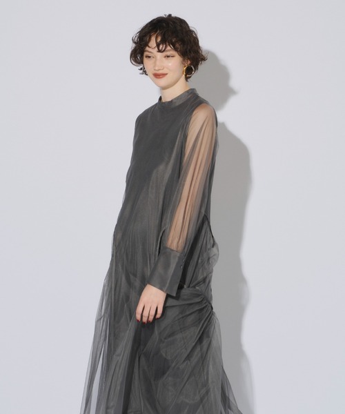 高価値セリー ドレス ANDRESD piping パイピングチュールドレス dress tulle ワンピース