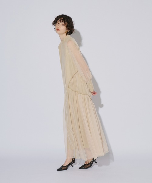 ANDRESD ドレス pleats tulle dress プリーツチュールドレス