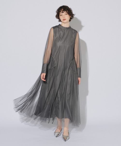ANDRESD ドレス パイピングチュールドレス / piping tulle dress