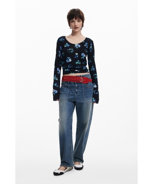 ニット セーター JERSCOOL WESTERNANET ミッドナイトフローラル Vネックニット レディース Desigual ニット セーター JERSCOOL WESTERNANET ミッドナイト