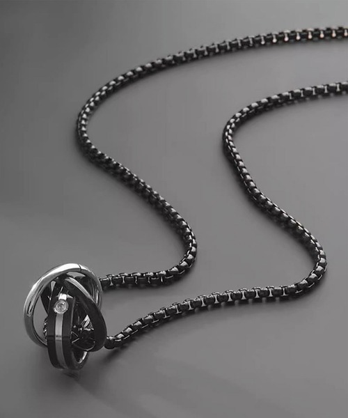 SBG by 7JEWELRY ネックレス ブラックリング3連ネックレス