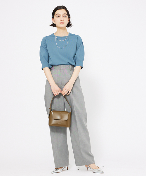 qualite tシャツ レーヨンストレッチボートネックニット