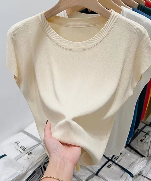 tシャツ フレンチスリーブ半袖サマーニット レディース : ZOZOTOWN