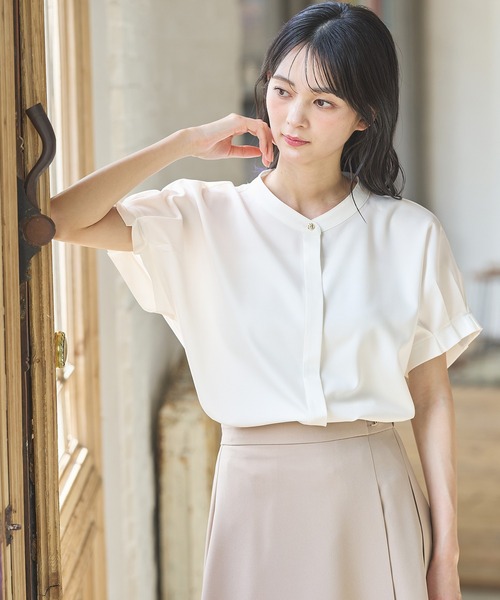 Tシャツブラウス ペールグレー Honeys ブラウス シャツ 袖タックブラウス レディース