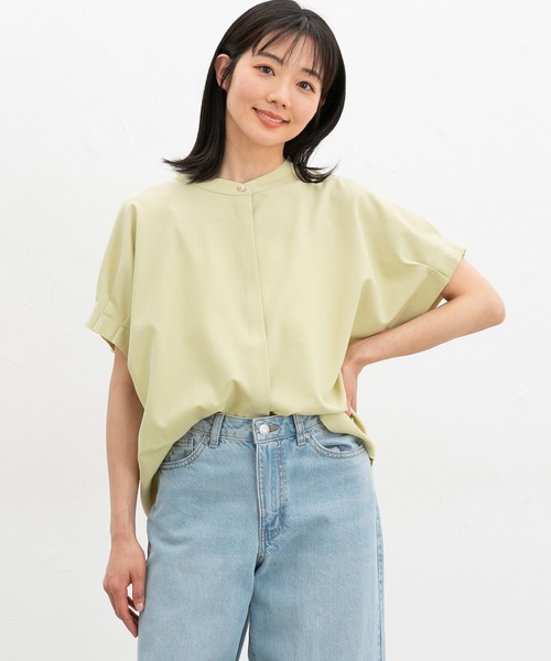 ブラウス シャツ 「一部店舗限定販売」タック袖エアリーブラウス「手洗い可能」 レディース セール】 〈手洗い可能〉タック バルーン スリーブ 5分袖