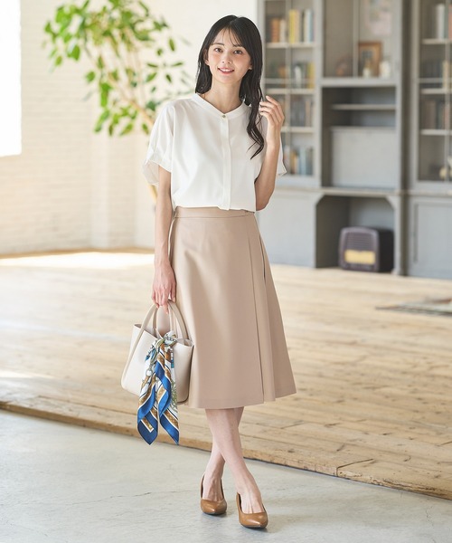 ブラウス シャツ 「一部店舗限定販売」タック袖エアリーブラウス「手洗い可能」 レディース Honeys ブラウス シャツ 袖タックブラウス レディース