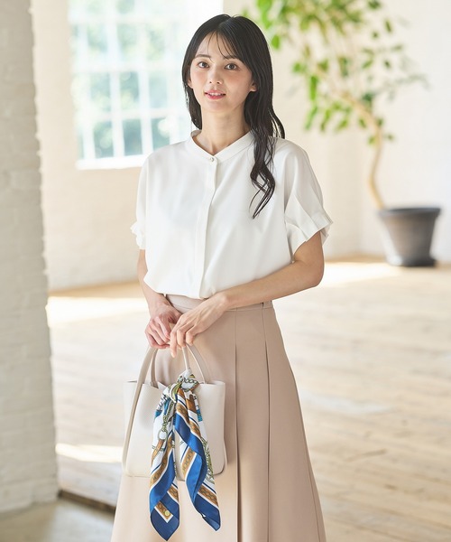 ブラウス シャツ 袖タックブラウス レディース Honeys ブラウス シャツ 袖タックブラウス レディース