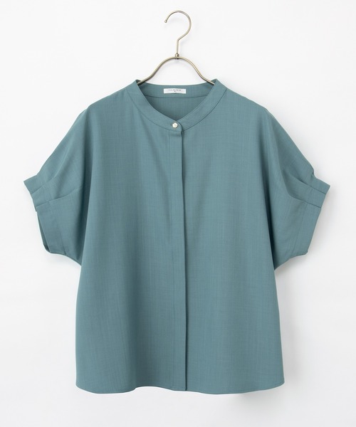 ブラウス シャツ 袖タックブラウス レディース Lace Ladies ブラウス シャツ フロントタック シアー 7分袖