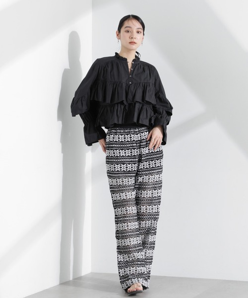 ブラウス シャツ Sara mallika/COTTON VOLUMEFRILL SHORTBLOUSE レディース sara mallika ブラウス シャツ Sara mallika/COTTON VOLUMEFRILL