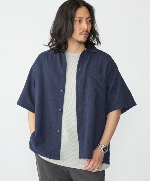 【美品】NEEDLES 　インディア エンブロイダリー ワークシャツ【М】 SHIPS（シップス） シャツ SHIPS: インディアン エンブロイダリー