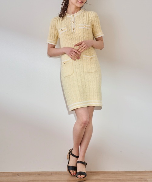 【新品未使用】31Sons de mode ワンピース 31 Sons de mode ワンピース ベルト付きミニニットワンピース