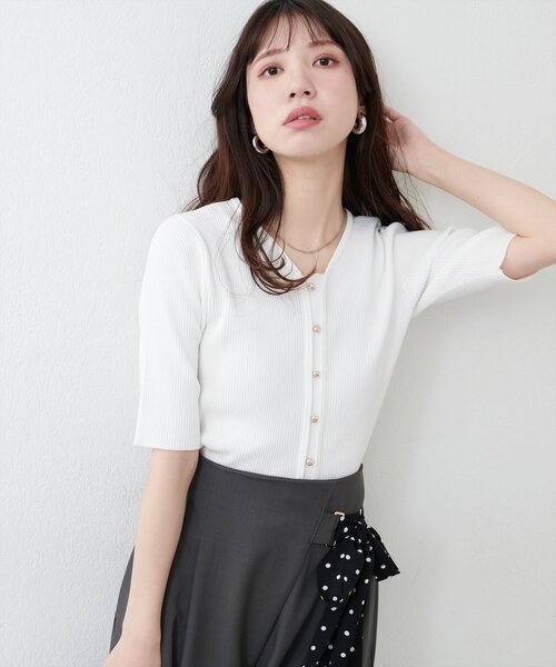ANNARITA N 売れ筋商品|||アナリタエヌ ニット&セーター アウター レディース Sweaters White RANAN ニット セーター 「新色追加」スウェットライクニット