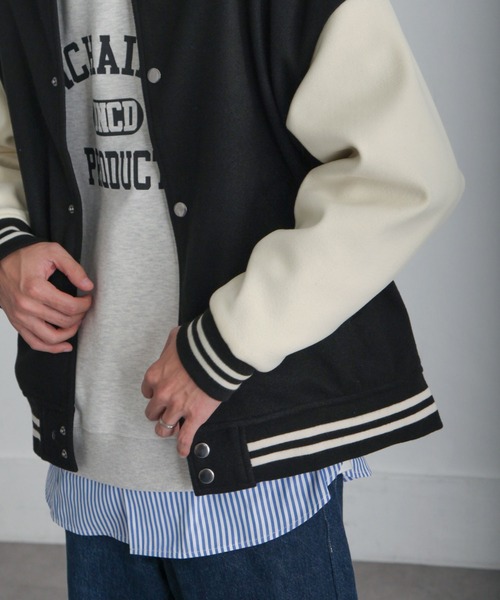 ZIP FIVE 「ZIP FIVE」 スタジャン MEDIUM ブラック メンズ : ZOZOTOWN