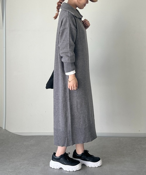 「un dix cors」 ニットワンピース FREE ブラック レディース_画像9