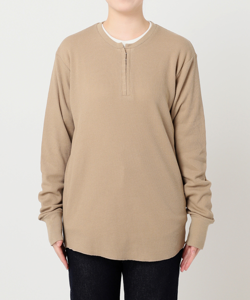 新品未開封 HANES SLOBE WAFFLE 2パックカットソー／茶・白 Hanes tシャツ HANES/ヘインズ SLOBE別注 WAFFLE 2パック
