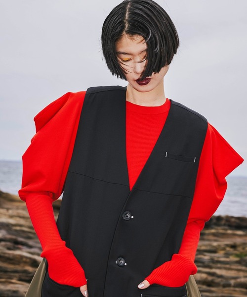 OMMO（オーエムエムオー） ニット セーター PUFF SLEEVE KNIT TOP