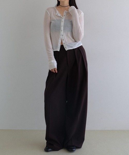 tシャツ シアーテレコリブ長袖カーディガン レディース | Freesia（andme） | 09