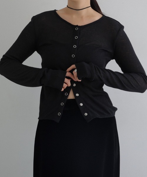 tシャツ シアーテレコリブ長袖カーディガン レディース | Freesia（andme） | 16
