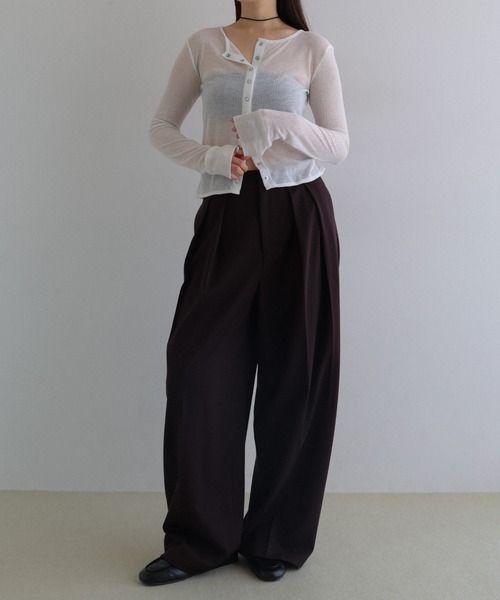 tシャツ シアーテレコリブ長袖カーディガン レディース | Freesia（andme） | 08
