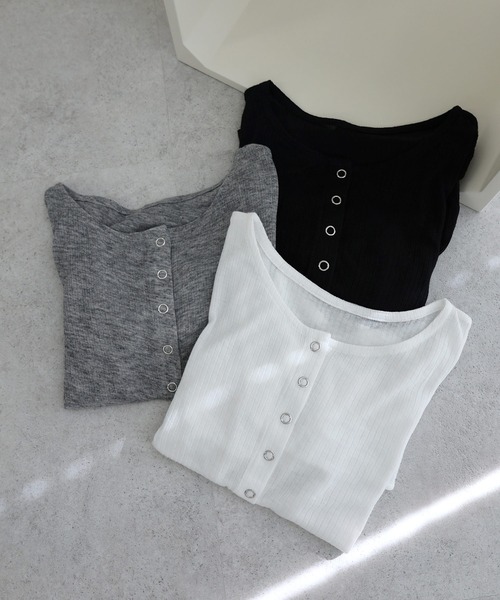 tシャツ シアーテレコリブ長袖カーディガン レディース | Freesia（andme） | 23