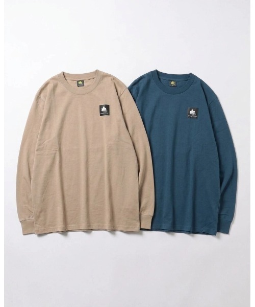 LOGOS（ロゴス） tシャツ ワンポイントボックスロゴ ロングスリーブT