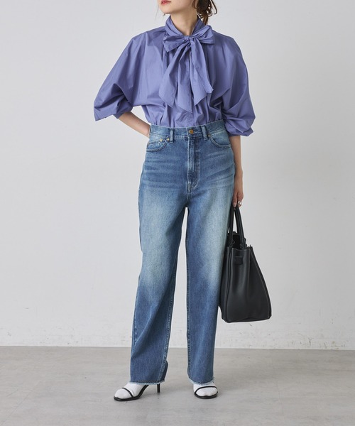 「PUAL CE CIN」 加工デニムパンツ SMALL ブルー レディース