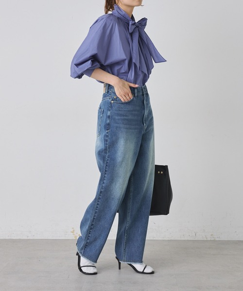 「PUAL CE CIN」 加工デニムパンツ SMALL ブルー レディース