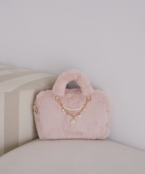 Maison de FLEUR（メゾンドフルール） ボストンバッグ チャーム付き 