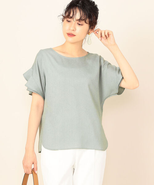 「NOLLEY'S」 半袖ブラウス 36 カーキ レディース_画像8