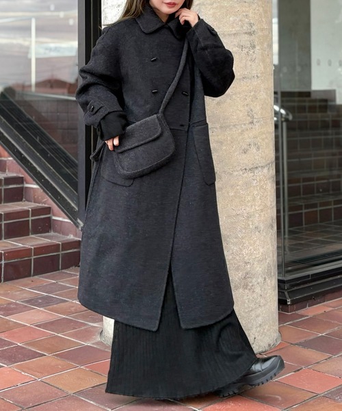 ステンカラーコート コート toggle button double breasted coat