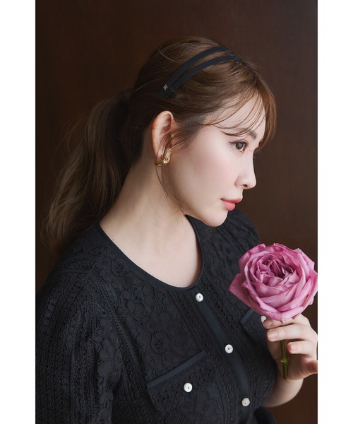 「Her lip to」 半袖ワンピース S ブラック レディース_画像9