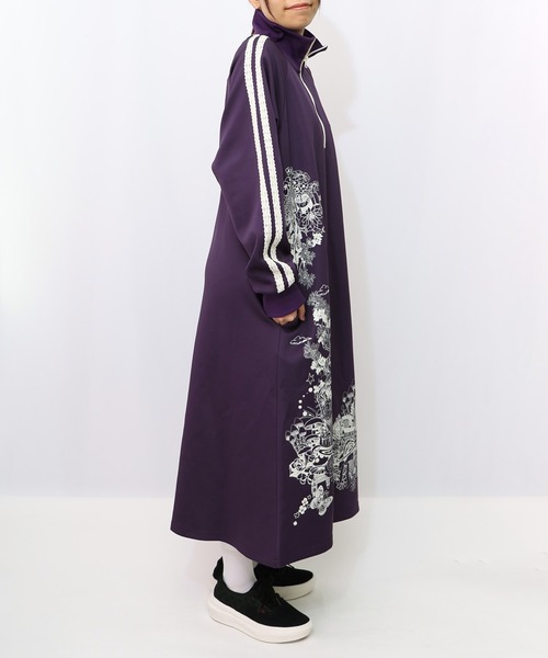 ScoLar（スカラー） ワンピース 153620：風景柄ハーフジップジャージ