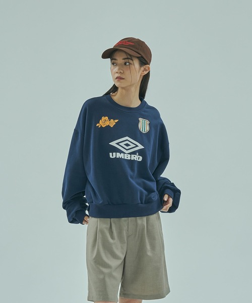 新品ROSE BUD×UMBRO限定 ショート丈スウェットプルオーバー アンブロ 新品ROSE BUD×UMBRO限定 ショート丈スウェットプルオーバー アンブロ