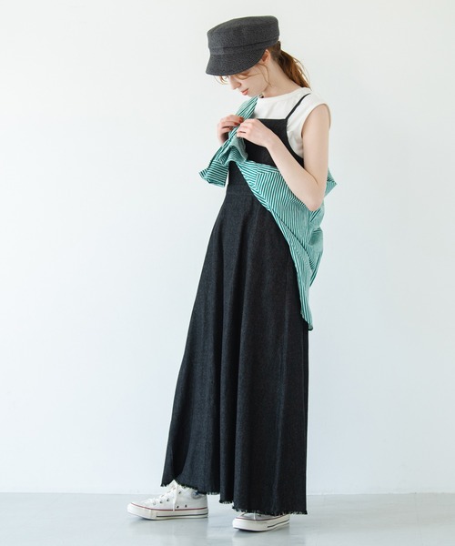 「Crisp」 キャミソールワンピース FREE ネイビー レディース_画像2