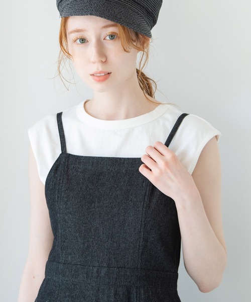 「Crisp」 キャミソールワンピース FREE ネイビー レディース_画像8