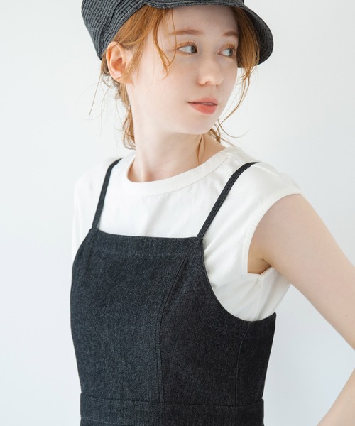 「Crisp」 キャミソールワンピース FREE ネイビー レディース_画像9