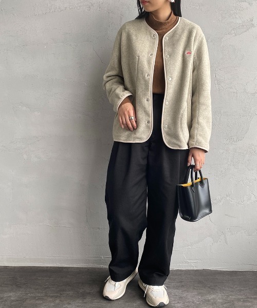 Danton（ダントン） ノーカラージャケット 36 ベージュ レディース