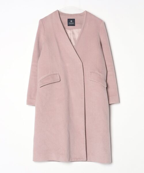 NANO universe（ナノ・ユニバース） ノーカラーコート 36 ピンク