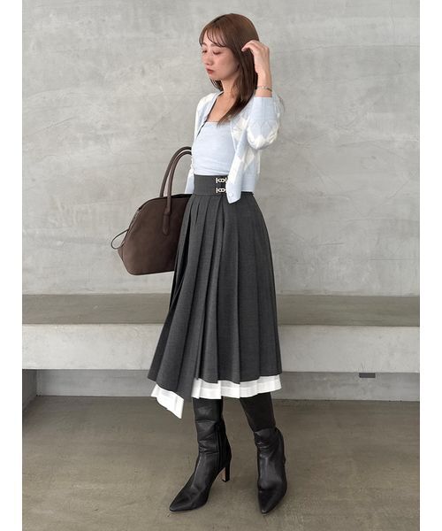 SNIDEL（スナイデル） スカート プリーツレイヤードミディスカート