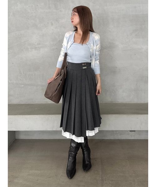 SNIDEL（スナイデル） スカート プリーツレイヤードミディスカート