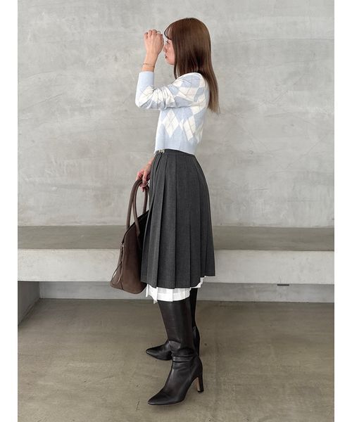 SNIDEL（スナイデル） スカート プリーツレイヤードミディスカート