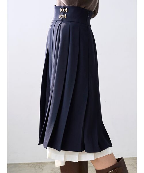 SNIDEL（スナイデル） スカート プリーツレイヤードミディスカート