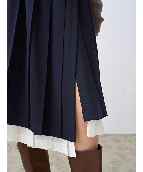 SNIDEL（スナイデル） スカート プリーツレイヤードミディスカート